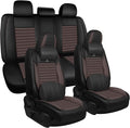 ARTIBY Seat Covers Full Set Custom Fit for Mitsubishi Outlander 2004-2025, Deluxe Waterproof Car Seat Cover, Breathable and Comfortable Leather Cushion Cover, Auto Interior Accessories (Black Brown)