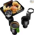 SodaRide Car Cup Holder Expander 2 Pack with Large Size Detachable Food Tray, Car Drink Holder Adapter with Solid Base - Fits Yeti, Hydro Flask, 32/40 oz, Road Trip Essential Car Travel Accessories