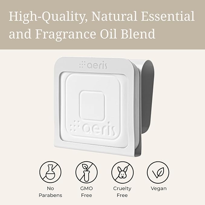 Aeris Car Fragrance Starter Kit - Includes Clip + Refillable Scent Stone (Sky Essence (Starter Kit))