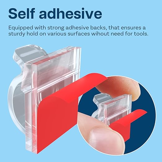 MMOBIEL 60pcs Self Adhesive Cable Clips – Wire Holder Clear Hooks Cord Organizer – Cable Management for Under Desk, Wall, Car, Office, Electrical Wires etc. – Wire Organizers Diameter 0.26 inch