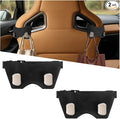 Car Headrest Hook, 2PCS Suede Vehicle Back Seat Storage Hanger with Double Metal Hook, Automotive Seatback Organizer for Purse Handbag Coat, Compatible with Most Sport Seat (Black)