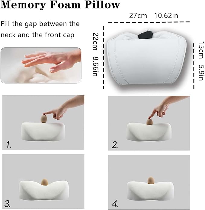 Car Neck Pillow for Tesla Model 3 Model Y Model S Model X Cybertruck and Most Cars, Memory Foam Ergonomic Design Seat Neck Support Headrest, 2 Pieces, White