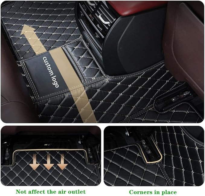Custom Personalized Floor Mats for Cars - Luxury Full Coverage All Weather Mats, Anti-Slip Leather Mat Set, Fit for 99% of Cars, SUVs & Trucks (Pink, A-Diamond)