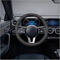 Car Steering Wheel Cover, Anti-Slip Leather Breathable Comfortable Automotive Steering Wheel Cover Protector Decoration for Men and Women, 15 Inch Universal for SUV, Truck, RV（Black）