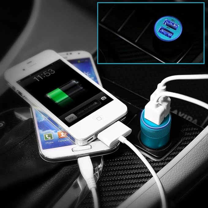 Car Charger, Sicodo 3.4A 2 Pack USB Smart Port Charger Compatible with iPhone 17 16 15 14 13 12 SE X 11 Pro, Pro Max, Plus, Samsung Galaxy S26 S25 S24 S23 S22 Plus Note 20, LG, Pixel, iPad Pro