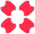 WORCAS 4Pcs Universal 3D Carbon Fiber Car Door Handle Paint Scratch Protector Sticker Auto Door Handle Cups Protective Pad(M-Red)