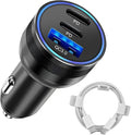 USB C Car Charger, Fast Charging 3 Port Dual PD & USB A Vehicle Power Adapter, PD3.0 QC3.0 Automotive Cigarette Lighter Charger Cable Accessories, Universal for SUV, Sedan, Truck