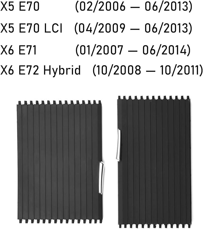 Jaronx Compatible with BMW Cup Holder Sliding Cover, X5/ X6 Console Roller Blind Cover, Center Console Sliding Shutters Compatible with BMW X5 E70 (2006-2013) / X6 E71 E72 (2007-2014)