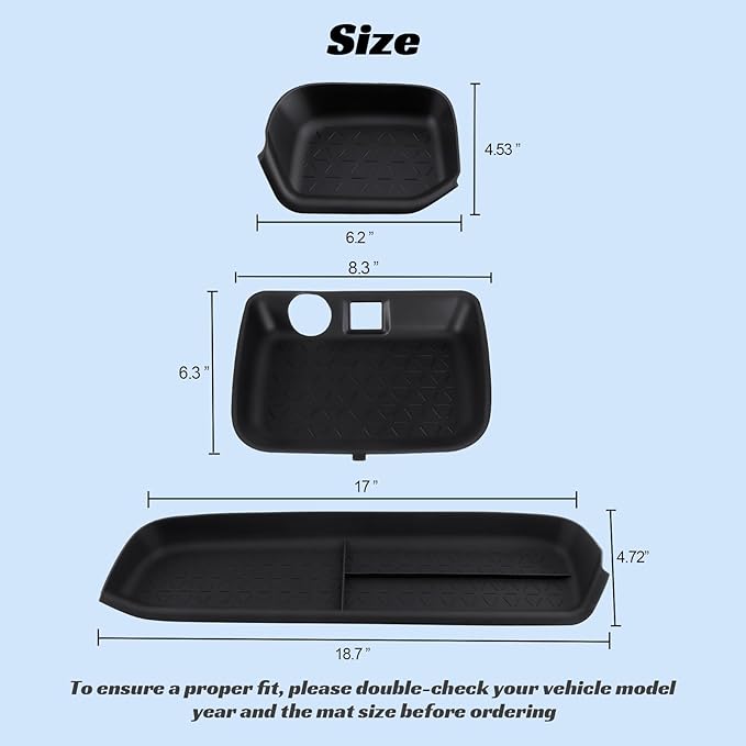 CARFIB Center Console Storage Organizer Tray Fit for Toyota RAV4 2025 2024 2023 2022 2021 2020 2019 Glove Box Organizer Tray Interior Insert Accessories 3PCS