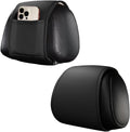 2PCS Car Headrest Covers for Back Seat, Leather Dirt-Proof Car Seat Head Rest Protector with Pocket, All Season Universal Auto Interior Decoration Headrest Organizer for Phone, Key (Black)