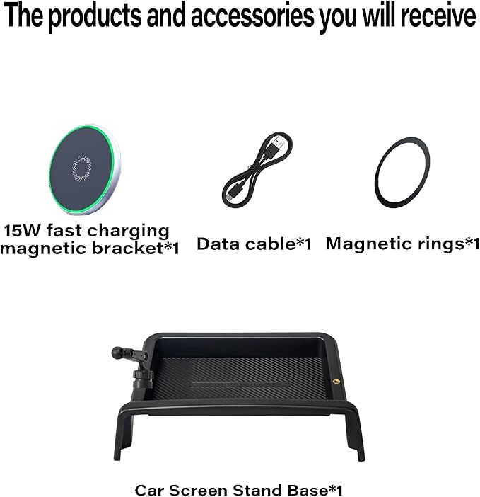 AbeeyGeomarn Car Phone Holder for Chevrolet Blazer 2023 2024 2025 2026 Accessories 10.2 Inch Touch Screen Fixed Clip 15W Fast Wireless Charger Cell Phone Mount with Dashboard Storage Tray