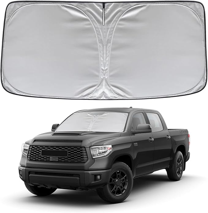 KAYZT Windshield Sun Shade for 2007-2021 Toyota Tundra Foldable Sunshade Front Window Custom Fit Car Accessories