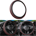 Car Steering Wheel Cover, Anti-Slip Breathable Leather Vehicle Steer Wheel Protector Adaptable to 14.5-15 Inches, Steering Wheel Protection Guard, Universal Automotive Accessories (Red)