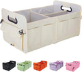 titiyiof Trunk Organizer For Suv & Sedan,Car Organizers and Storage, Waterproof Collapsible & Adjustable Straps,Sturdy Car Organization for Car Accessories, Tools,Food，Sundries,2-3 Compartment（Beige）