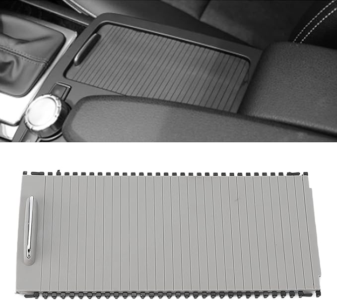 Center Console Roller Cover,Center Console Slide Roller Cup Holder Blind Cover A20468076079051 Replacement for Benz W204 W212(Gray)