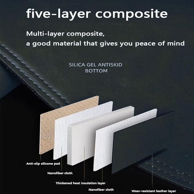 leather dashboard cover Compatible with Mazda 3 Axela (NO HUD) 2014-2019，dash cover（black）