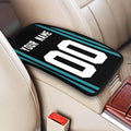 Custom Car Armrest Cover,Add Personalized Name and Number As Gifts for Loyal Football Fans,American Football Auto Center Console Pad Car handrail Box Cushion,Fit for Most Car Seat Box Cover Protector