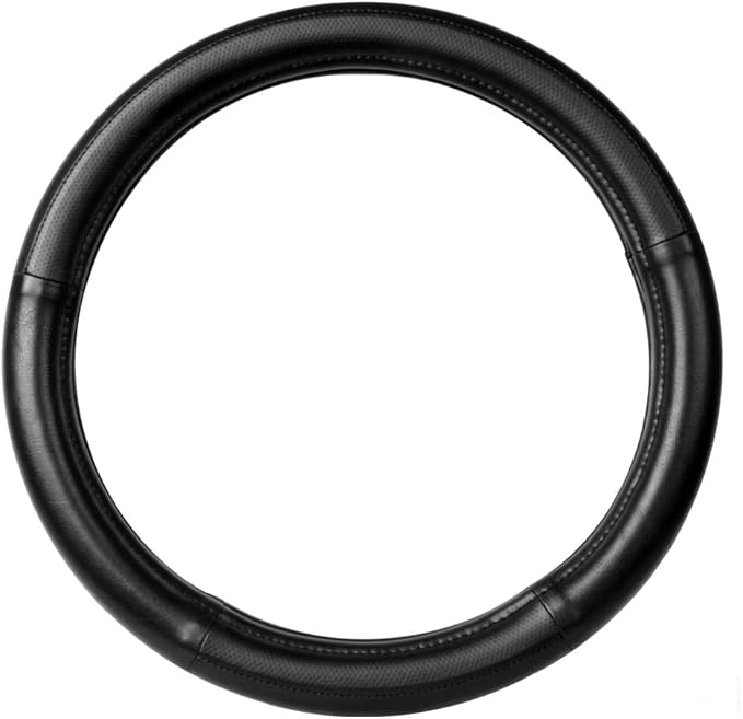 GG Grand General 54005 Black 18" Deluxe Steering Wheel Cover, Black w/black stitching
