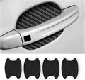 XINLIYA 4PCS Car Door Handle Protector Sticker, Universal Carbon Fiber Anti-Scratches Auto Door Handle Protective Film, Side Paint Cover Guard Stickers Fit for Most Cars (Black)