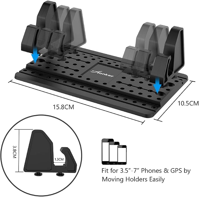 AONKEY Cell Phone Holder for Car, Dashboard Car Pad Mat Vehicle GPS Mount Universal Fit All Smartphones, Compatible with iPhone Xs/XS Max XR X 6S 7/8 Plus