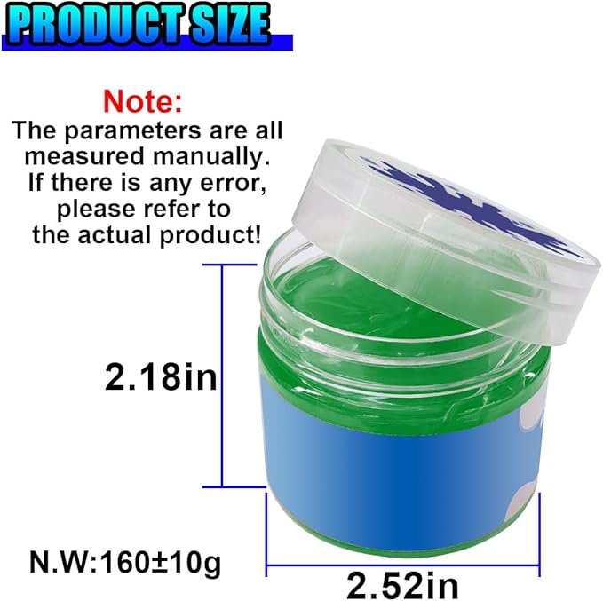 Car Cleaning Gel, No-Scratch Automotive Dust Cleaning Putty, Car Interior Cleaner Slime with Adsorption Capacity, Universal Vehicle Detailing Supplies for Most Cars (Green)