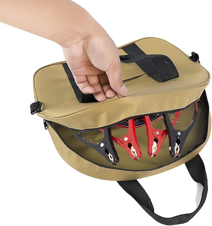 YELAIYEHAO Cable Bag - Jumper Cable Bag - Storage & Organizer for Cables, Cords, and Hoses (yellow, 15.7 X 15.3X 4.3INCH)