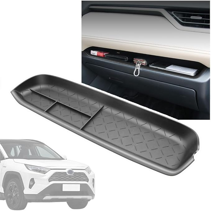 kenddeel Center Console Organizer Tray,Passenger Storage Organizer Mat,Glove Box Storage Organizer Tray Compatible with Toyota RAV4 2022 Accessories 2024-2019