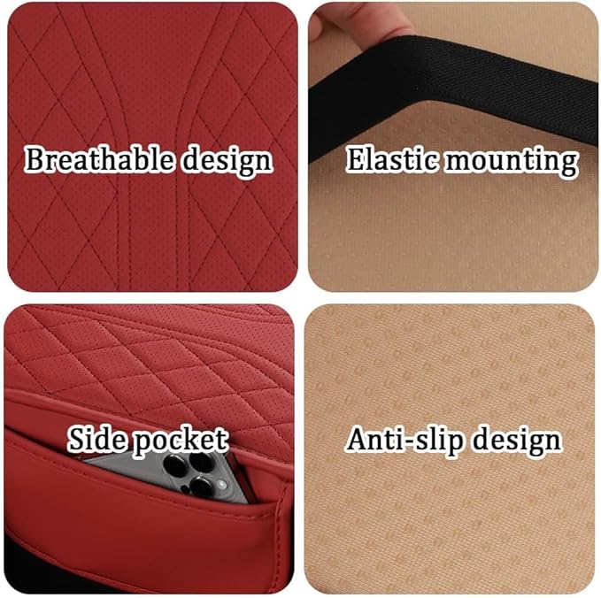 Car Center Console Cover, Microfiber Leather Armrest Cover with Storage Bags & Handmade Stitching, Universal Fit for Most Cars, SUVs, Sedans, Trucks, Auto Interior Accessories Protector