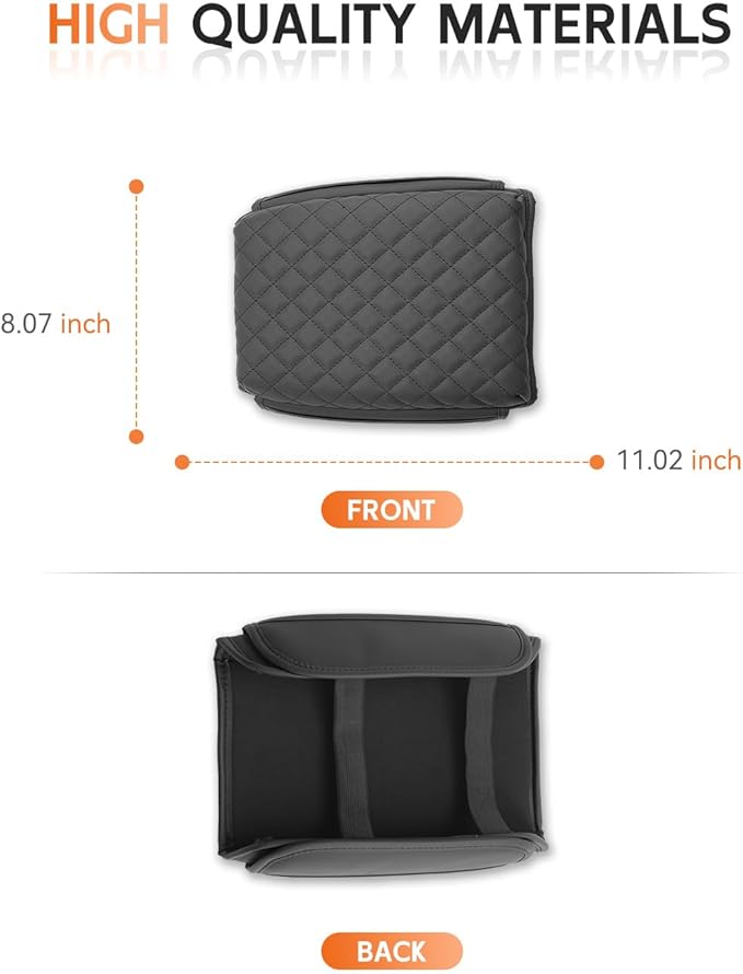 CDEFG for 2023-2025 2026 GMC Canyon Center Console Cover Armrest Box Cover for Canyon (Elevation, AT4, Denali) 2023 2024 2025 Accessories Console Arm Rest Protector Checkered Padded Side Pocket