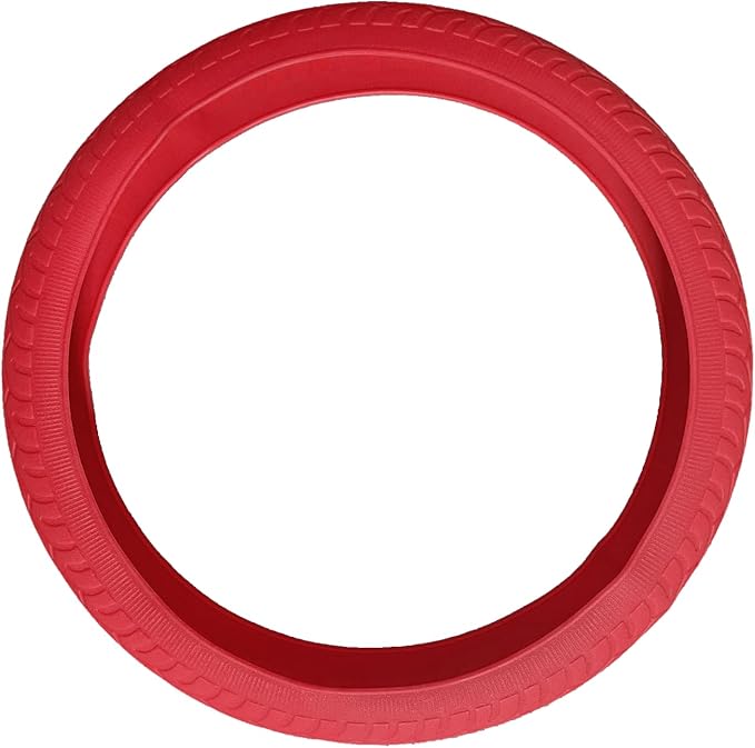 Universal Steering Wheel Cover：13.5 to 15 Inches Stretchable Silicone Anti Skid Steering Wheel Protector Fit for Most Car Models Including Round D Shape or Special Shape (Red)