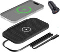 Wireless Car Charger,Fast Wireless No-Slip Charging Pad for car Cell Phone Cordless Charger mat Samsung Galaxy S24/S23/S22/S21, Android Phones, iPhone 16/15/14/13/12 Series,Airpod (Black)