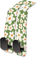 NUGGHU Car Seat Headrest Hook, Universal Leather Cute Hanger Holder Hook, Storage Organizer Interior Accessories for Purse Bags Handbag Cute Green Daisy