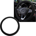 Elastic Steering Wheel Cover, 15"×15" Comfy Breathable Stretch Steering Wheel Protector, Ice-Silk Cloth Polyester Steering Wheel Cover for Men Women, Car Accessories (Black)