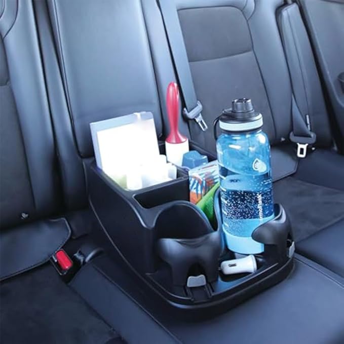 Small Center Console for Cars, Trucks, Minivans, SUVs, Vehicle Organizer, Cup Holders, Car Seat Organizaer with 2 Adjustable Cup Holders for Sliding Door Hinge 2K0843397