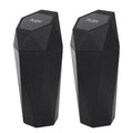 LoyaGour Car Trash Can Bin,Small Garbage Can with Lid,Automotive Cup Holder Mini Cars Trashcan,Portable Cars Door Trash Cans,Car Accessories Interior Essentials Gadgets Dustbin (2Pcs, Black)