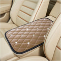 HZEL Bling Car Center Console Cover, Crystal Rhinestone Velvet Soft Vehicle Seat Armrest Box Protector Cushion, Comfortable Diamond Auto Arm Rest Mat Pad, Universal for Truck SUV Sedan (Beige)