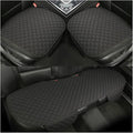 3PCS Set Car Seat Cushion for Front and Back Seat, 3D Soft Linen Breathable Auto Seat Cover, Comfort Non-Slip Rubber Bottom, Car Seat Protector Pad Universal for Office Chair, Home (Black/3PCS)