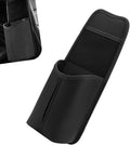 Car Tissue Holder, Leather Seat Side Strap-On Organizer Box with Mesh Net, Multifunctional Hanging Card Cup Holder Storage Bag, Universal for Most Cars (Black)