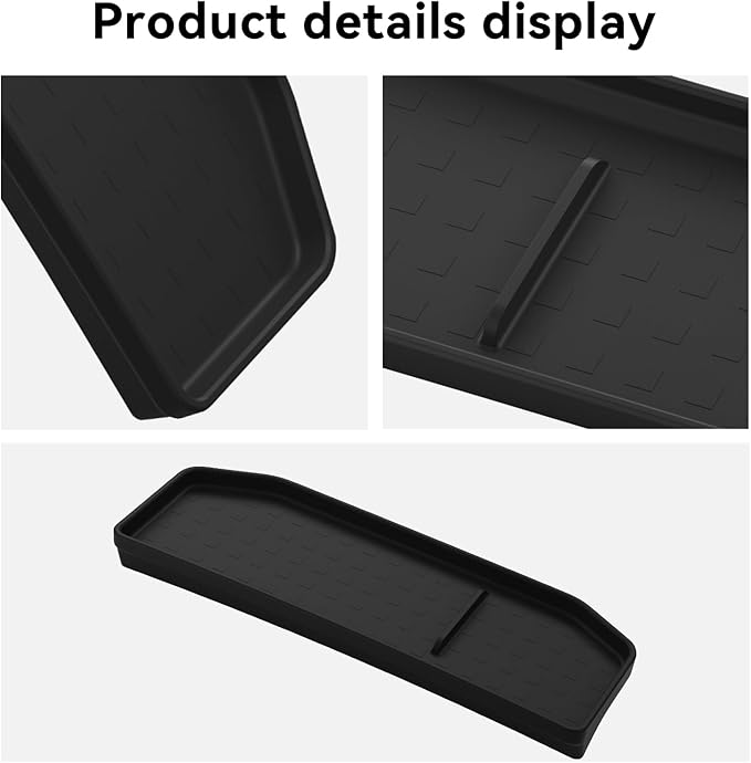 LUCKEASY Dashboard Rear Screen Storage Box for Hyundai Santa Fe 2026 2025 2024 Behind Screen Dashboard Storage Box Accessories Silicone Black
