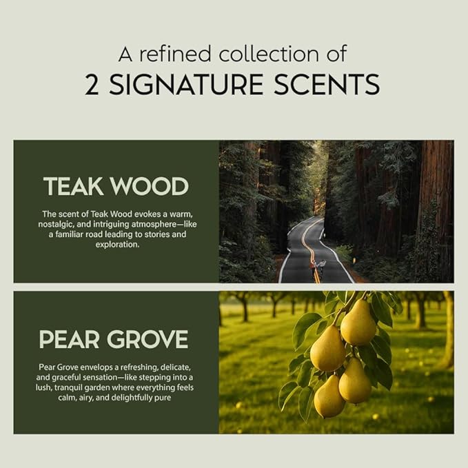 1Roadtrip Car Air Diffuser - Long Lasting Essential Oil Diffuser - Pack of 2 Non-Toxic Hanging Car Air Freshener - Accessories for Men & Women - Odor Eliminator - Teak Wood Scent 0.27FL OZ/8ML