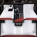 Custom Personalized Floor Mats for Cars，Luxury Full Coverage All Weather Car Floor Mats，Anti-Slip Leather Car Mat Set ，Custom Floor Mats for 99% of Cars, Trucks & SUVs (White)