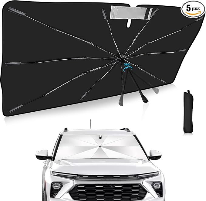2025 Upgrade Windshield Sun Shade Umbrella Custom Fit for Chevrolet Trailblazer 2021-2025 Foldable UV Protection Car Cover, Emergency Rain Shield & Dashboard Protector - Durable Auto Accessory