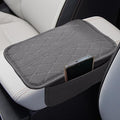 Car Center Console Cover with 2 Storage Bags - Leather Car Armrest Cushion Pad Vehicle Middle Console Cover, Universal Armrest Seat Box Protector Auto Interior Accessories for SUV, Truck, Sedan (Gray)