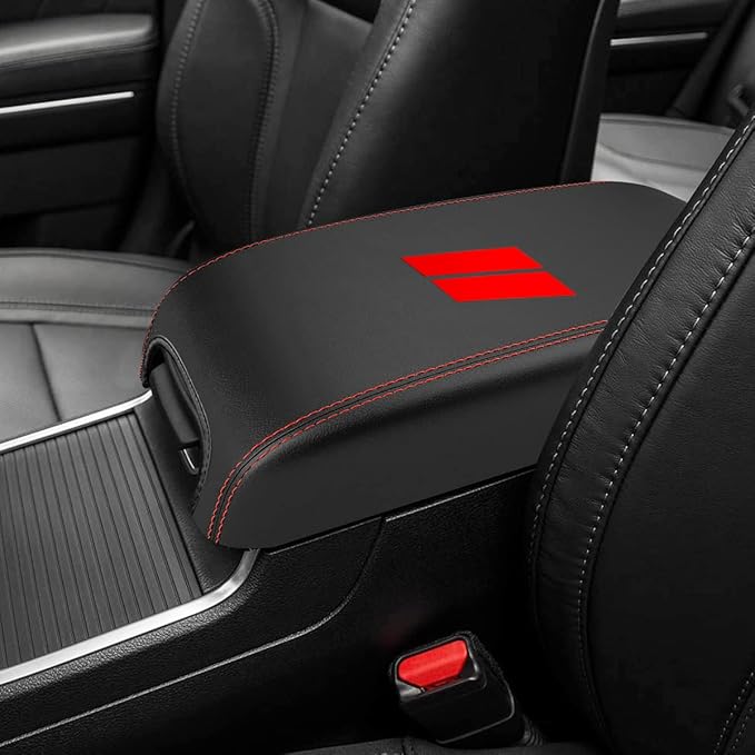 INTGET New Upgraded Center Console Cover for Dodge Charger Accessories 2011-2020 2021 2022 2023 for Chrysler 300 2015-2022 Leather Armrest Cover Console Lid Protector Cushion Pad