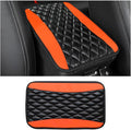 Moly Magnolia Car Center Console Cushion Pad, Universal Leather Waterproof Armrest Seat Box Cover Protector,Comfortable Car Decor Accessories Fit for Most Cars, Vehicles, SUVs (Orange)