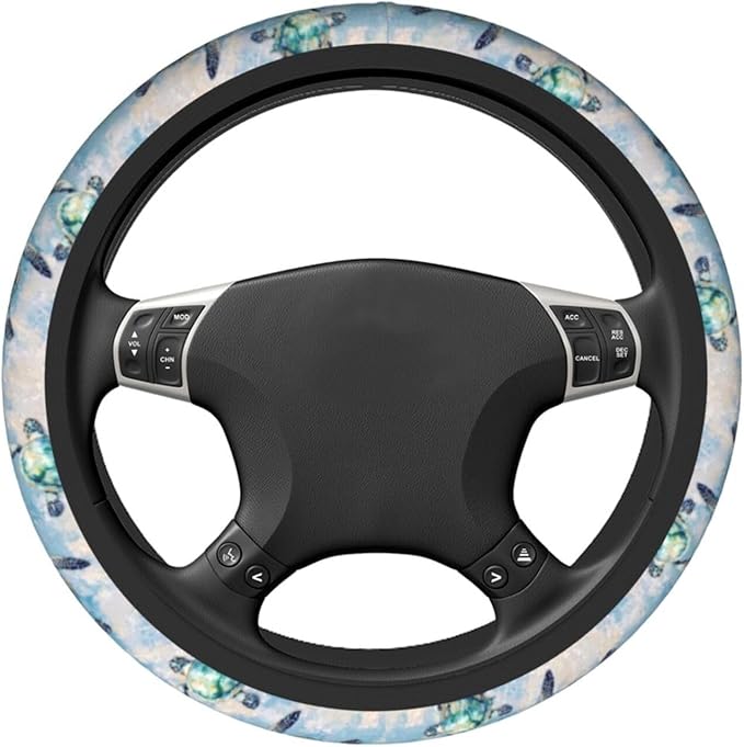 Sea Turtle Steering Wheel Cover for Women Men Girls Car Accessories Decor Anti-Slip Neoprene Auto Steering Wheel Covers Protector Universal 15 Inch