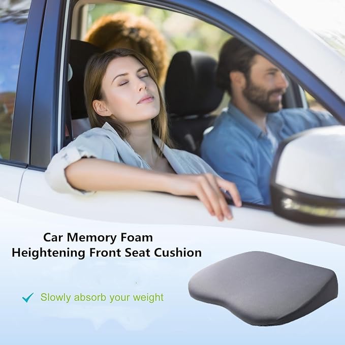 Car Seat Cushion for Driving,Car Booster Seat Cushion for Short Drivers,Portable Driver Seat Cushion to Raise Height 3.5 in,Office Chair Back Support Pillow for Lower Back Pain Relief