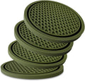 KULOLO Car Cup Holder Coaster 4 Pack - Non Slip & Shockproof,Flexible PVC Rubber Insert for Car/Truck/SUV/VAN (2.75"x0.2") Universal Fit Auto Cup Holders Accessories for Women and Man (Blackish Green)