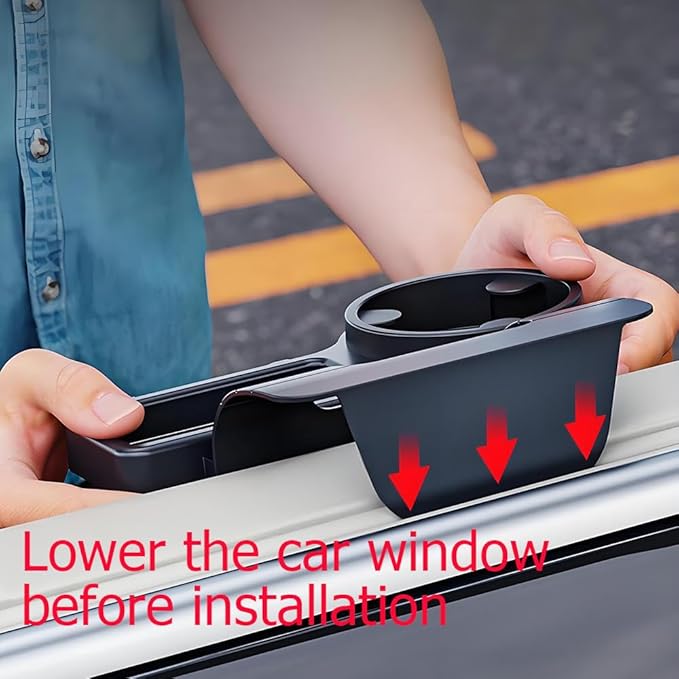 GDQ Car Window Organizer, Multi-Functional Window Mount Storage Rack with 2.79 Inch Cup Holder, Phone Holder, Key Hook & Charging Port, Universal Fit for SUV Truck Sedan（1 Pack）