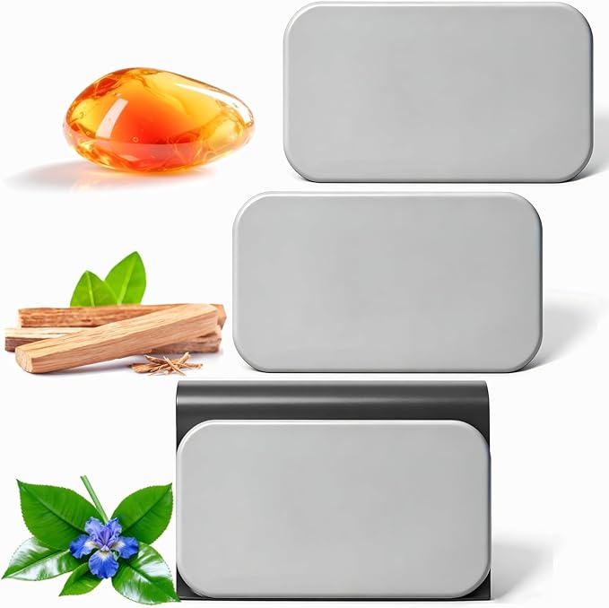 Car Air Freshener, Stone Air Freshener, Automotive Odor Eliminator for Visor Clip- Car Fresheners Long Lasting - Variety 3 Pack - CLIP INCLUDED (Amber-Teak-Grove)